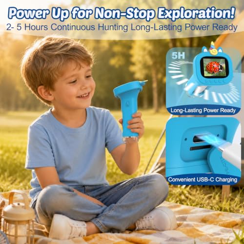 Microscope for Kids Handheld Digital Portable: Mini Science Gifts STEM Toy - color: Blue