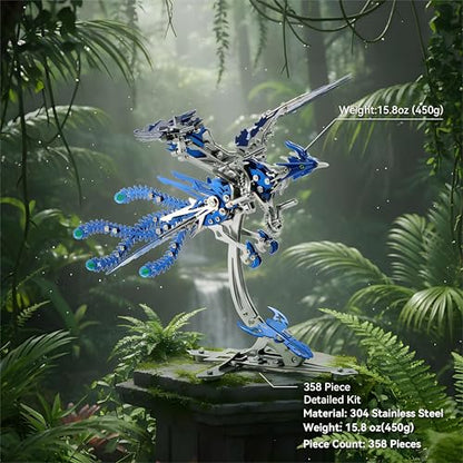 3D Metal Puzzles for Adults, Mechanical Phoenix Bird Model Kit - color: Phoenix-blue