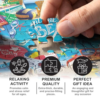 MasterPieces 500 Piece Jigsaw Puzzle for Adults, Family, Or Youth - Greetings from the Beach - 15" x 21" - style: The Beach