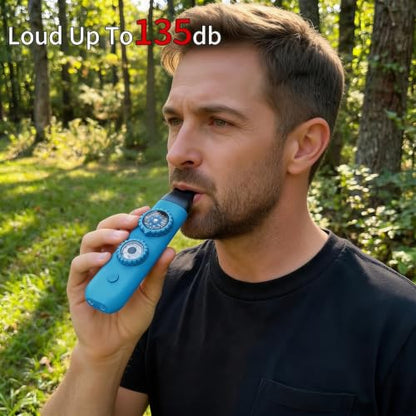 Multifunctional Survival Emergency Whistle for with Compass Hiking Survival, Thermometer & Neck Lanyard | Emergency Safety Gear for Hiking, Camping, Kayaking, Boating, Climbing - color: bule2pcs