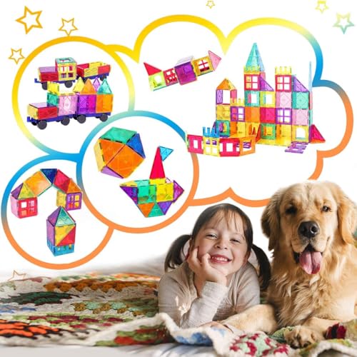 100pcs Magnetic Tiles for Kid Age 3+ Magnetic Blocks Toddlers Toys - style: 100Pcs