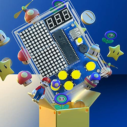 Gikfun Soldering Practice Kit with 4 Retro Games - DIY Electronics Project for STEM Learning, School, Home w/ Acrylic Case EK1987 (Pack of 2) - size: Medium (Pack of 2)