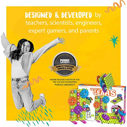 Thames & Kosmos Kids First: Intro to Gears STEM Experiment Kit for Ages 3+ | Build 4 Models, Learn About Gears, Power & Motion | Intro to Mechanical Engineering for Young Learners | Durable Parts