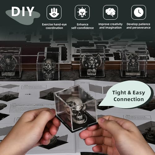 MiniCity Haunting Relics Book Nook Kit, 3D Wooden Bookshelf Puzzle with LED - color: Haunting Relics
