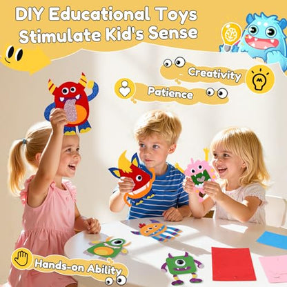 YOTOY Felt Sewing Kit for Kids - Arts & Crafts for Ages 3-5 Girls Boys Gift