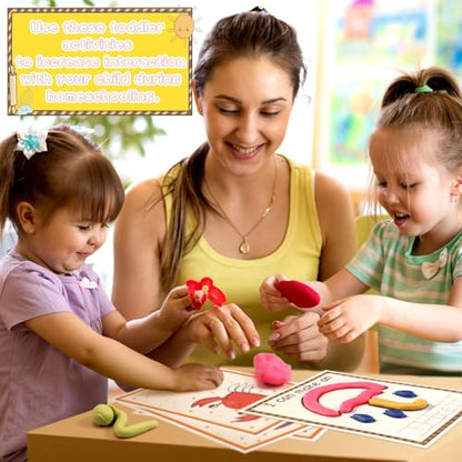 Ireer 36 Pcs Number Dough Mats for Kids Activity Card for Clay - style: Number