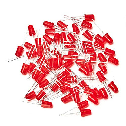 CHANZON 100 pcs 5mm Red Diffused LED Diode Lights(DC 2V 20mA) - color: G) Red-red (100pcs)