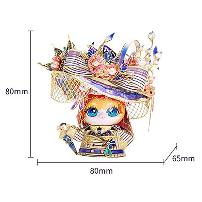 MU 3D Metal Puzzle for Adult Titanic Rose and Jack Cat Figure Kitty Model Assembling, Titanic Movie Collectibles Metal Model Kits Miniature Building, Brain Teaser Love Gift Home Decor Birthday Gift - style: Rose Kitty