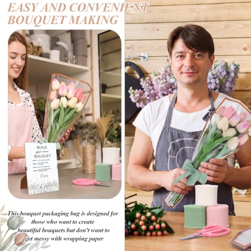 Tinlade 75 Pcs Flower Bar Kit Build Your Own Bouquet Bar Supplies - color: White, size: Clear