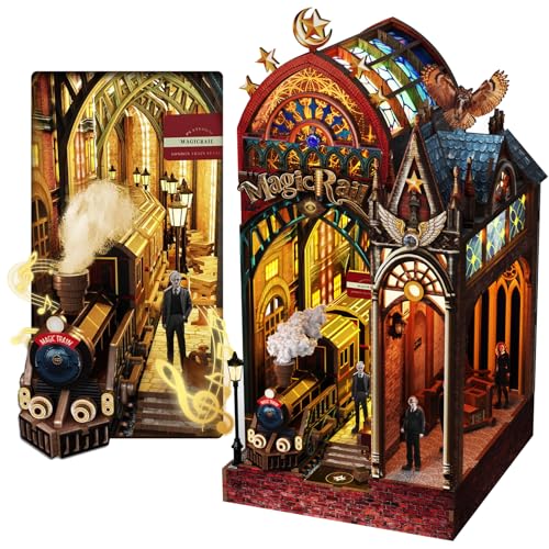 Book Nook Kit Magic Train Station 3D Wooden Puzzle Office Desk