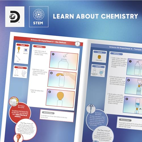 Discovery Radical Reactions Science Kit - 31 Experiments STEM Lab for Kids| DIY Activity Set with Chemistry Tools, Volcano Mold, Instant Snow| Educational Learning Toy| Gift for Boys Girls| Ages 8+