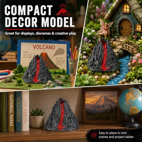 BESPORTBLE 10Pcs Volcano Science Kit Models, Plastic Eruption Demonstration Props for Kids Classroom Experiment, DIY Lava Mountain Toy Decorations Party Favors