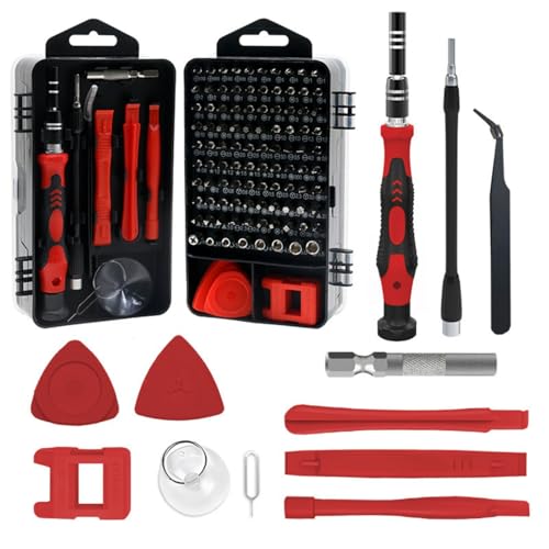 115-in-1 Screwdriver Set, Strong Magnetic Multi-Bit Tool Kit with Special-Shaped Bits, Professional Precision Repair Tools for Phone, Laptop, Electronics - color: Red