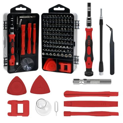 115-in-1 Screwdriver Set, Strong Magnetic Multi-Bit Tool Kit with Special-Shaped Bits, Professional Precision Repair Tools for Phone, Laptop, Electronics - color: Red