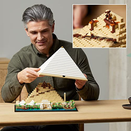 LEGO Architecture Great Pyramid of Giza Set 21058, Home Décor Model Building Kit, Creative DIY Activity, Famous Landmarks Collection - color: Green