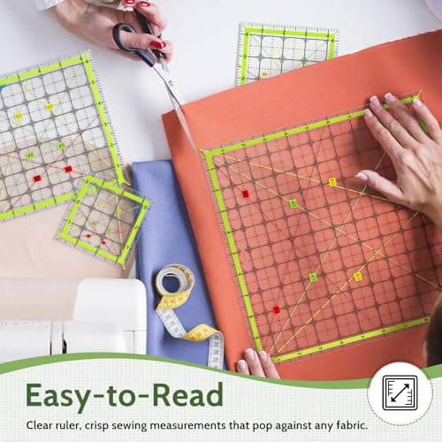 Imeepa 4PCS Quilting Ruler Set, Square Quilting Templates 3.5/4.5/6.5/10.5" - size: Square