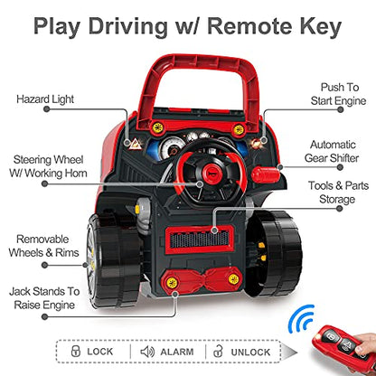 iPlay, iLearn Large Truck Engine Toy, Kids Mechanic Car for Toddler Age 3-5