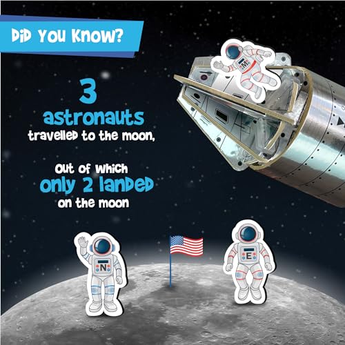 Imagimake Mapology Man's Journey to Moon, Apollo 11 3D Model Kit for Kids - style: Man's Journey to Moon