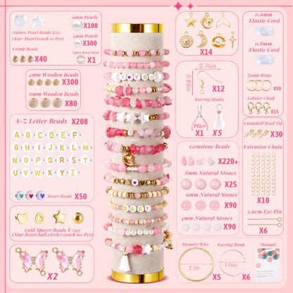 Wurosi Jewelry Making Supplies Kit, Bracelet Making Kit for Adult - color: Pink