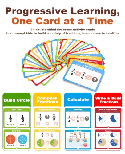 Fraction Manipulatives Set, Fraction Wooden Tiles & Fraction Circles Set