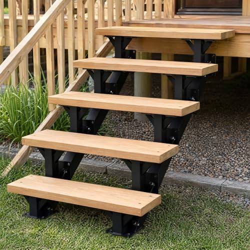 3 Step Metal Stair Stringers,Stair Riser for Deck Height 21.3" - size: 3 Step