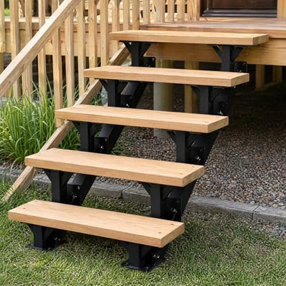 3 Step Metal Stair Stringers,Stair Riser for Deck Height 21.3" - size: 3 Step