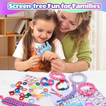 Kinizeder Bracelet Making Kit, Arts and Crafts for Girls Ages 8-12, Weaving Bands DIY Toys for Friendship Birthday Gifts for Kids 6, 7, 9, 10, 11, 13, Rubber Band Bracelet kit with 1000+ Bands