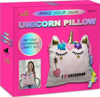 DIY No Sew Unicorn Pillow Kit Plush Toy Arts and Crafts for Girls Age 4-12 - style: UNICORN PILLOW (square)