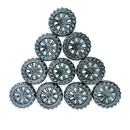 EUDAX 30mmx8mm Plastic Roll 2mm Dia Shaft Toys Wheel and 2mmx100mm STEM Shaft Round Rod Axles for DIY Toy RC Car Truck Boat Helicopter Model Part (Black, 100pcs) - color: Black, size: 100pcs