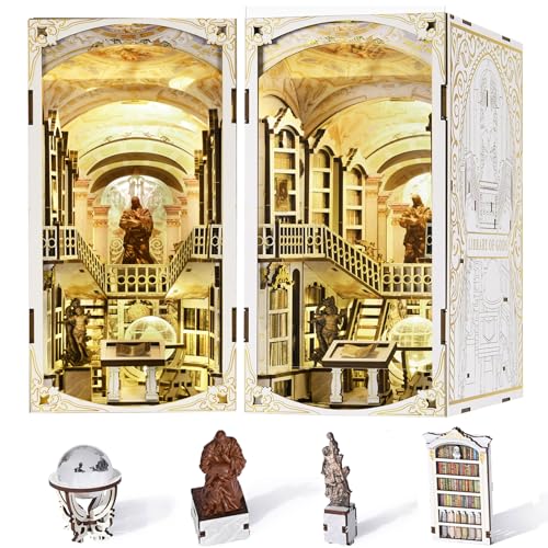 MiniCity Library of Gods DIY Book Nook Kit, Miniature House Puzzle with LED - color: Library of Gods