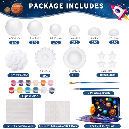 Pllieay 3D Solar System Model Kit, Solar System Kit with Display Box