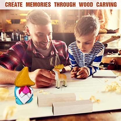Basswood Carving Blocks, 16PCS Whittling Wood Blocks Kit with 2 Different Sizes, Easy to Use, for Kids and Adults - color: 16 PCS