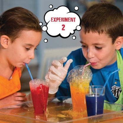 Einstein’s Bubbles and Foam LAB Science Kit for Kids. STEM for Boys & Girls Detailed Picture Guide Included. - color: Azul and Red
