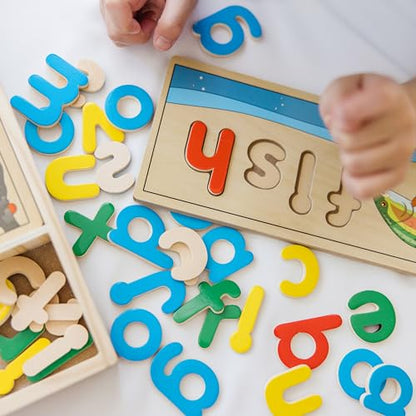 Melissa & Doug See & Spell Wooden Educational Language Learning Toy with Letters, Puzzle Boards Preschool Learning Activities, See & Spell Toys for Kids Ages 4+ (Pack of 6) - size: 13.9 x 9.2 x 1.75 (Pack of 6), style: English