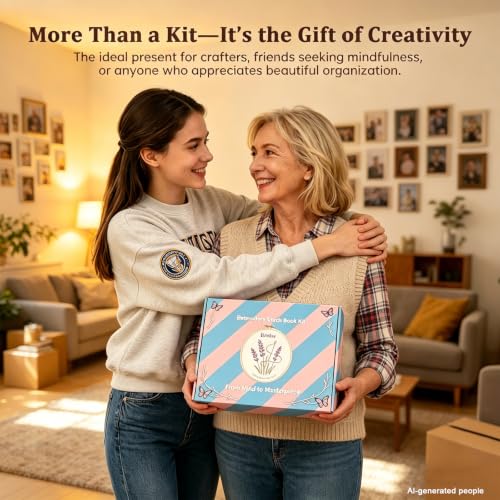 Bmtbu Embroidery Stitch Book Kit with 8.27x10.65 Portable Loose-Leaf Cover