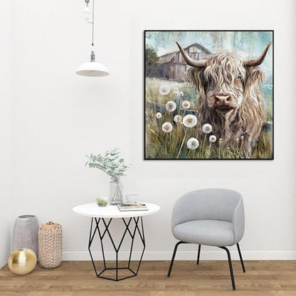 Diamond Art Kits for Adults,Highland cow Diamond Painting Kits 12x12in - color: DP02106