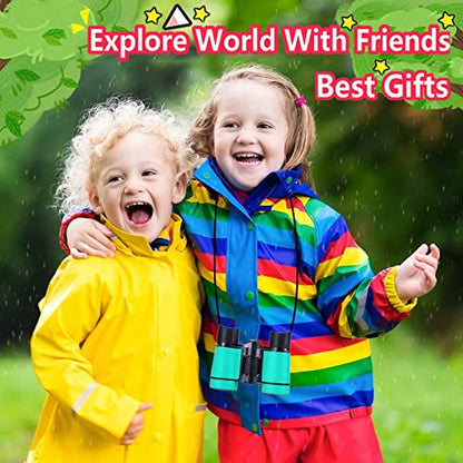 Kids Binoculars Ages 3-12 with Compass & Whistle - color: Nacy Blue