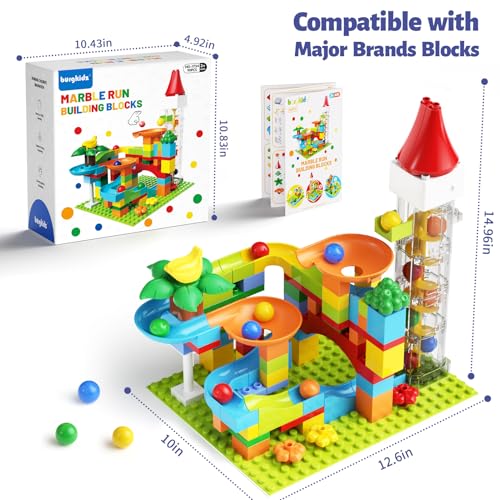 burgkidz Marble Run Building Blocks: 90-PCS Motorized Elevator - size: Marble Run Building Blocks: 90 PCS