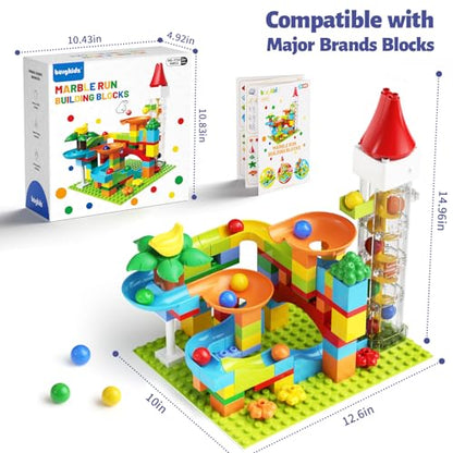 burgkidz Marble Run Building Blocks: 90-PCS Motorized Elevator - size: Marble Run Building Blocks: 90 PCS