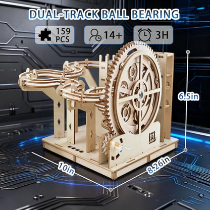 YSWOOD WORLD 3D Wooden Puzzles for Adults, DIY Model Marble Run Kit