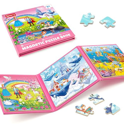 SYNARRY Unicorn Princess Mermaid Magnetic Puzzle for Kids Ages 3-5 - style: Princess Mermaid