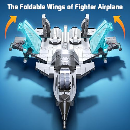 J-15 Fighter Jet Military Aircraft Building Kit for Boys 8–12 - color: Gray