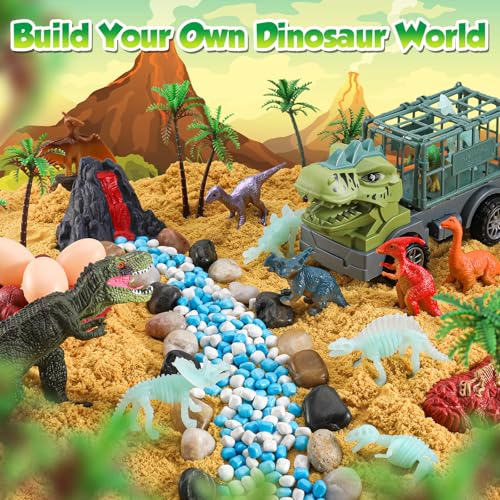 FRUSE Dinosaur Sensory Sand Kit,Sensory Bin Sand Toy,Dinosaur Toys for Kids