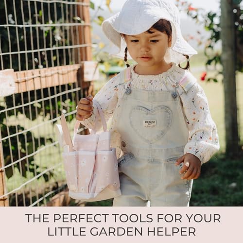The Ultimate Kids Gardening Set - Safe Toddler Tools for Outdoor Fun - color: Pink