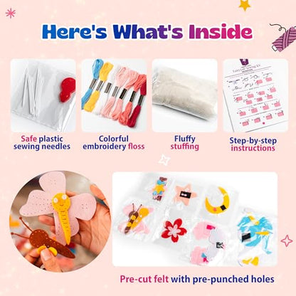 Pinwheel Crafts Fairytale Sewing Kit for Kids Ages 5-12, Learn to Sew - color: Fairytale