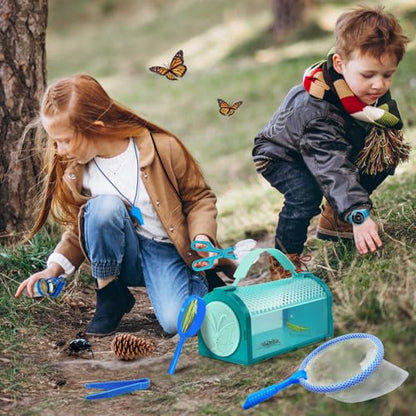 Bug Catcher Kit & Outdoor Explorer Kit for Kids, 10 Pcs Bug Catching Kit - color: Blue