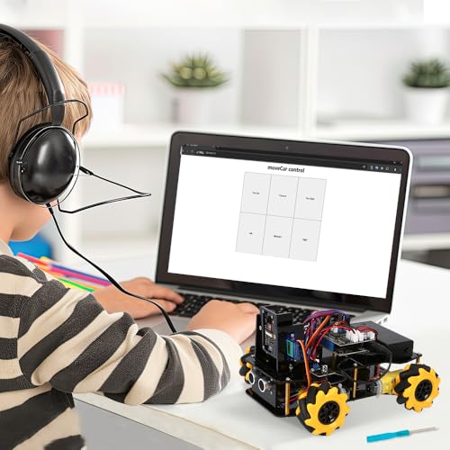 ACEBOTT Robot Kit with 3MP Camera, Robotics for Kids Ages 8–12 12-16 Compatible with Arduino & Scratch, App & Remote Control, STEM Toys Coding Robot Kit, Gift for Kids, Teens and Adults - color: Yellow-b