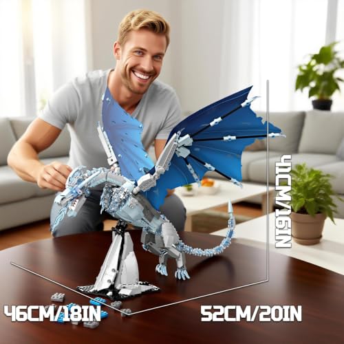 HJPLPXH Fantasy Ideas Ice Dragon Model Building Block Set - style: Ice Dragon