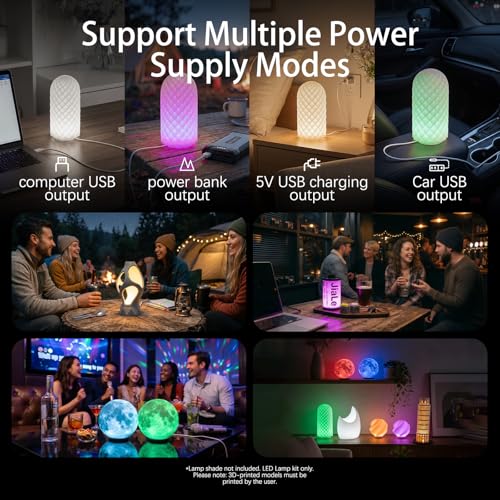 6-Pack IR RGB LED Lamp Kit 001 for Bambu Lab 3D Printed Light kit