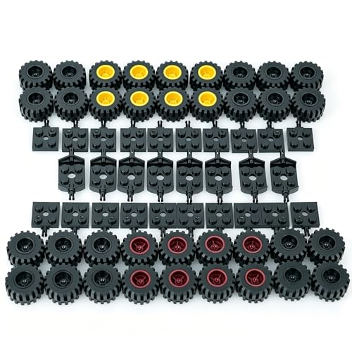 City Wheels Tires and Axles Set 100Pcs Car Parts Accessories Building Toys - color: Multicolored-no.1